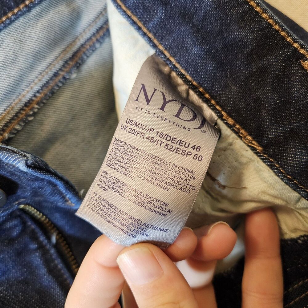 NYDJ Jeans Marilyn Straight Dark Blue Lift Tuck Technology size 16 Womens - Picture 5 of 7